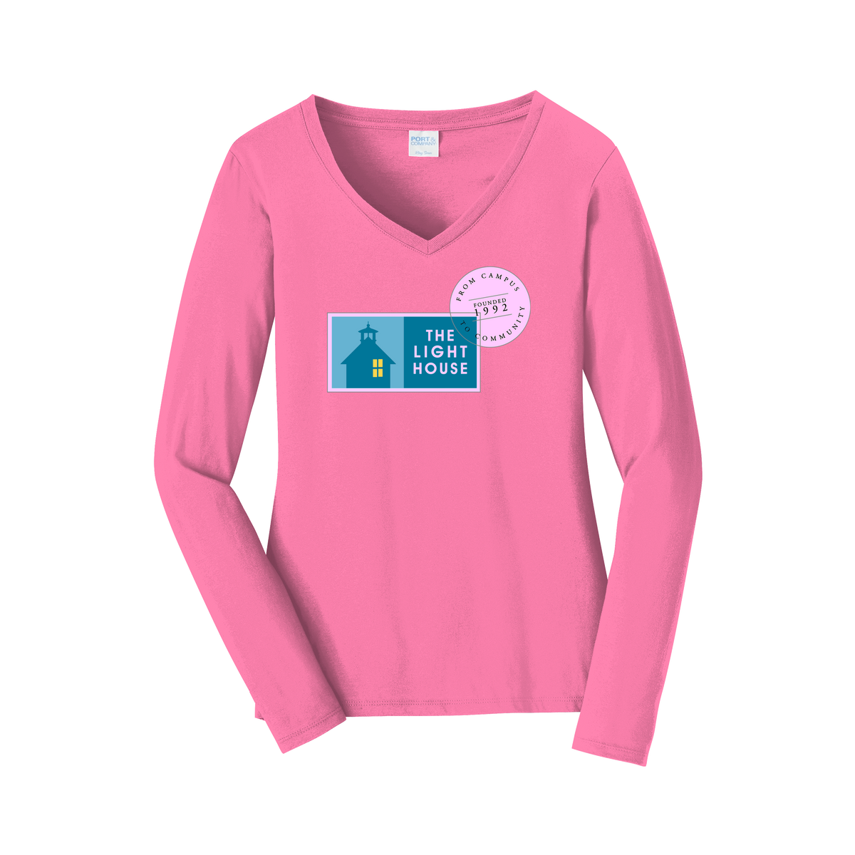 lhcampus-womens-long-sleeve-v-neck-dtf-front-LPC450VLS-newpink-flat-front