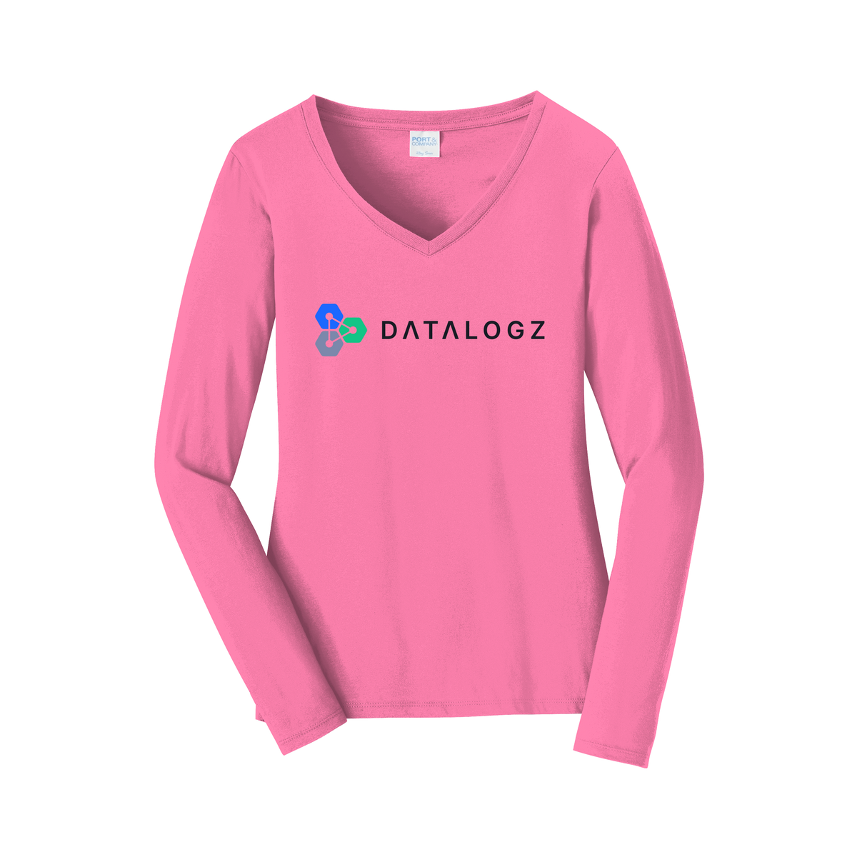 datalogz-womens-long-sleeve-v-neck-dtf-front-LPC450VLS-newpink-flat-front