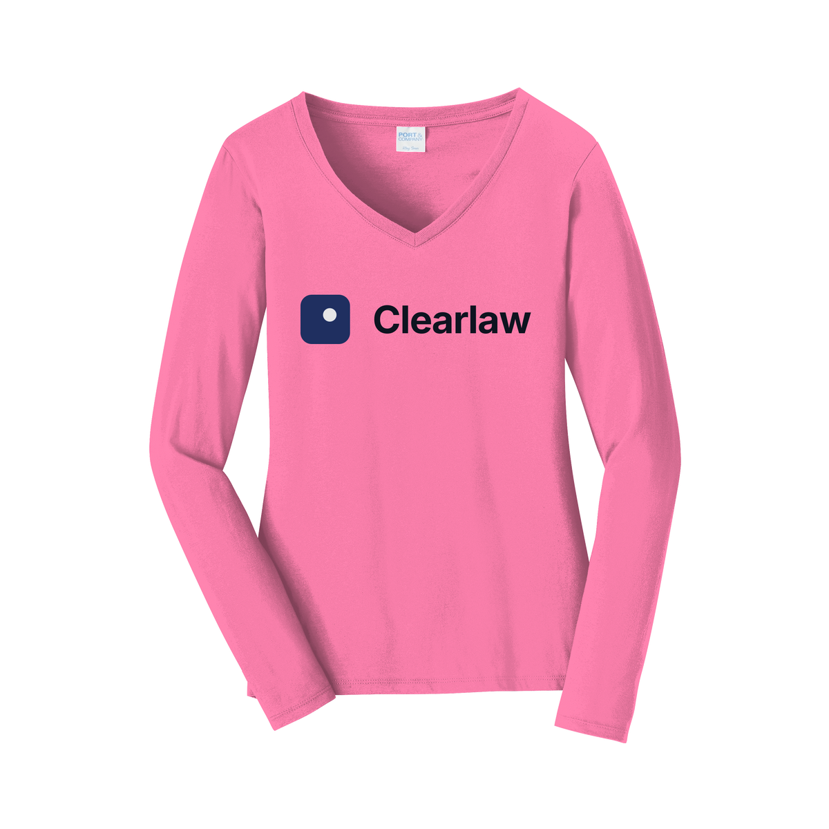 clearlaw-womens-long-sleeve-v-neck-dtf-front-LPC450VLS-newpink-flat-front