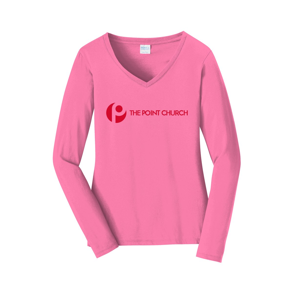 thepointva-womens-long-sleeve-v-neck-dtf-front-LPC450VLS-newpink-flat-front