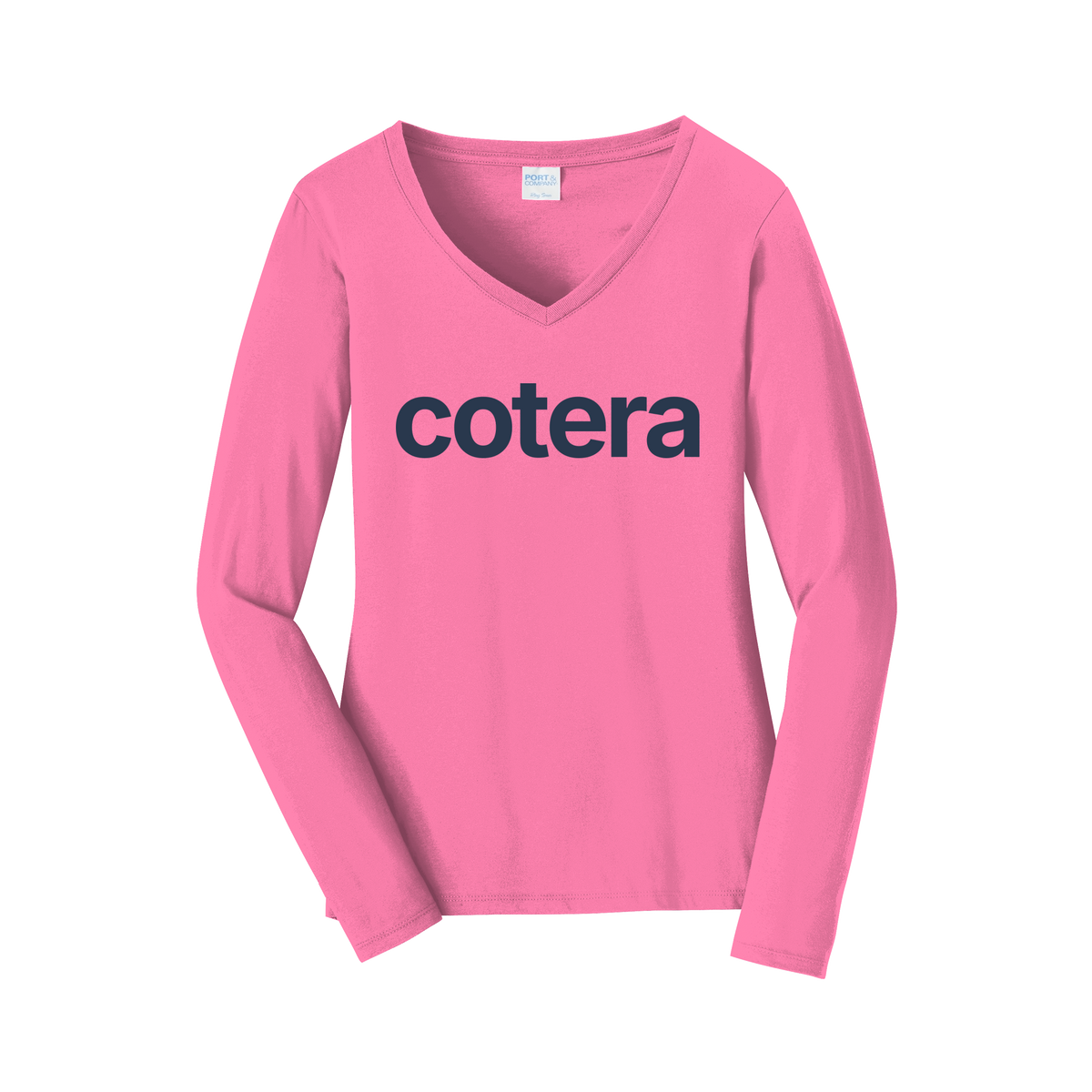 cotera-womens-long-sleeve-v-neck-dtf-front-LPC450VLS-newpink-flat-front