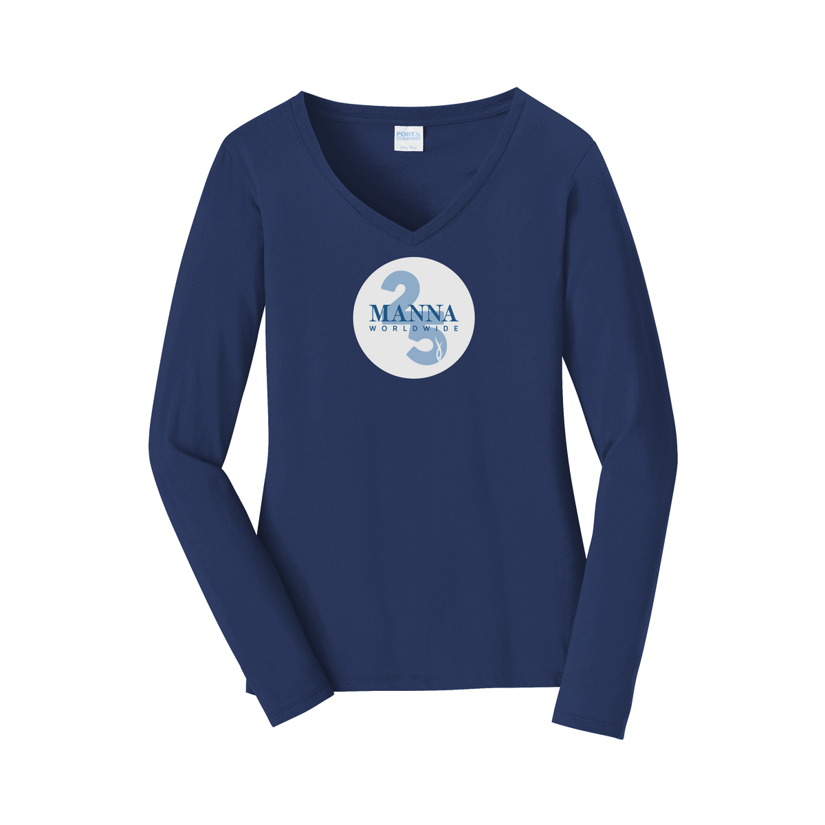 mannaworldwide-womens-long-sleeve-v-neck-dtf-front-LPC450VLS-teamnavy-flat-front