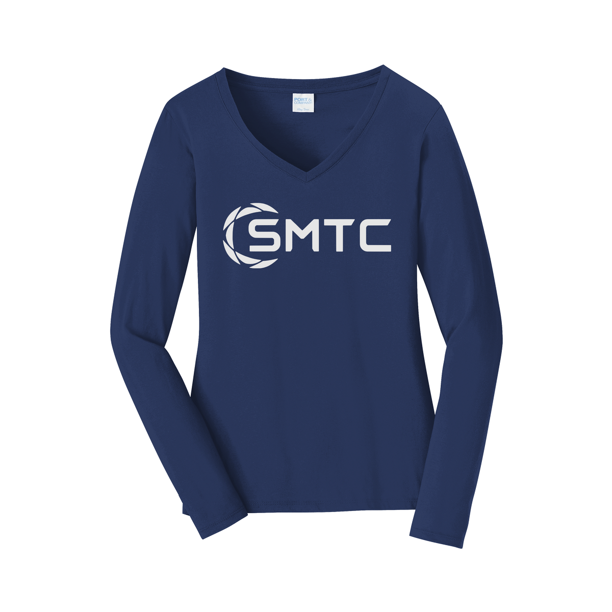 smtc-womens-long-sleeve-v-neck-dtf-front-LPC450VLS-teamnavy-flat-front