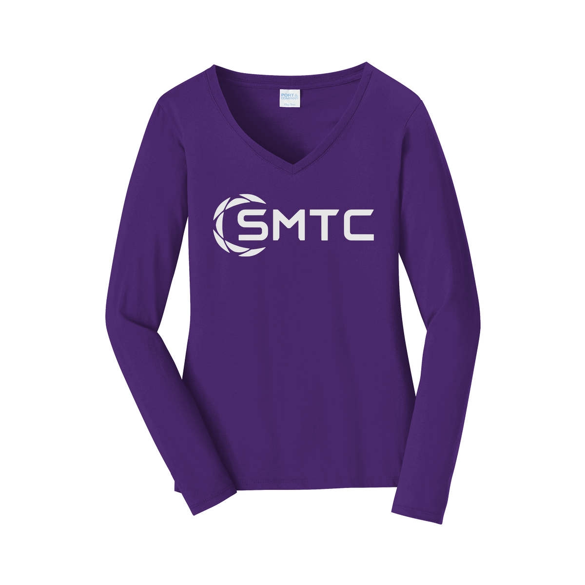 smtc-womens-long-sleeve-v-neck-dtf-front-LPC450VLS-teampurple-flat-front