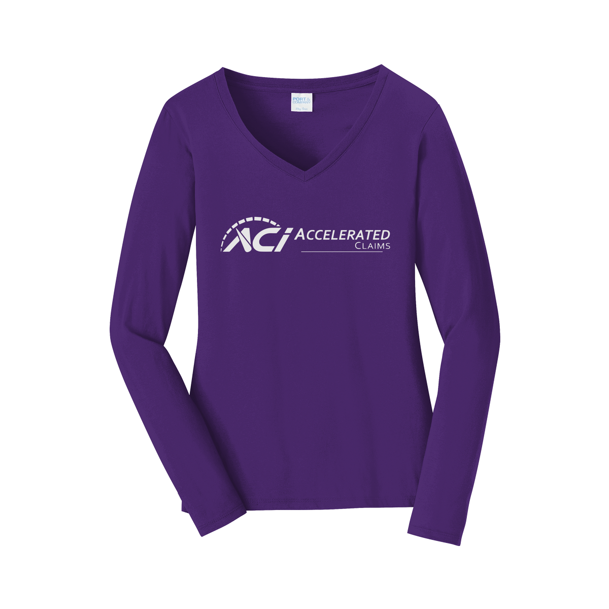 accelclaims-womens-long-sleeve-v-neck-dtf-front-LPC450VLS-teampurple-flat-front