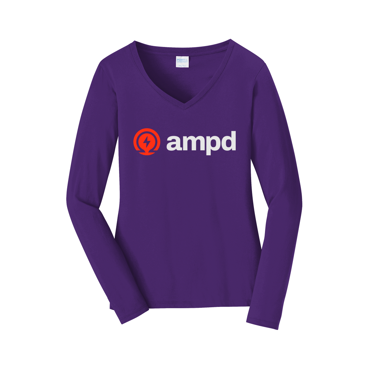 ampd-womens-long-sleeve-v-neck-dtf-front-LPC450VLS-teampurple-flat-front