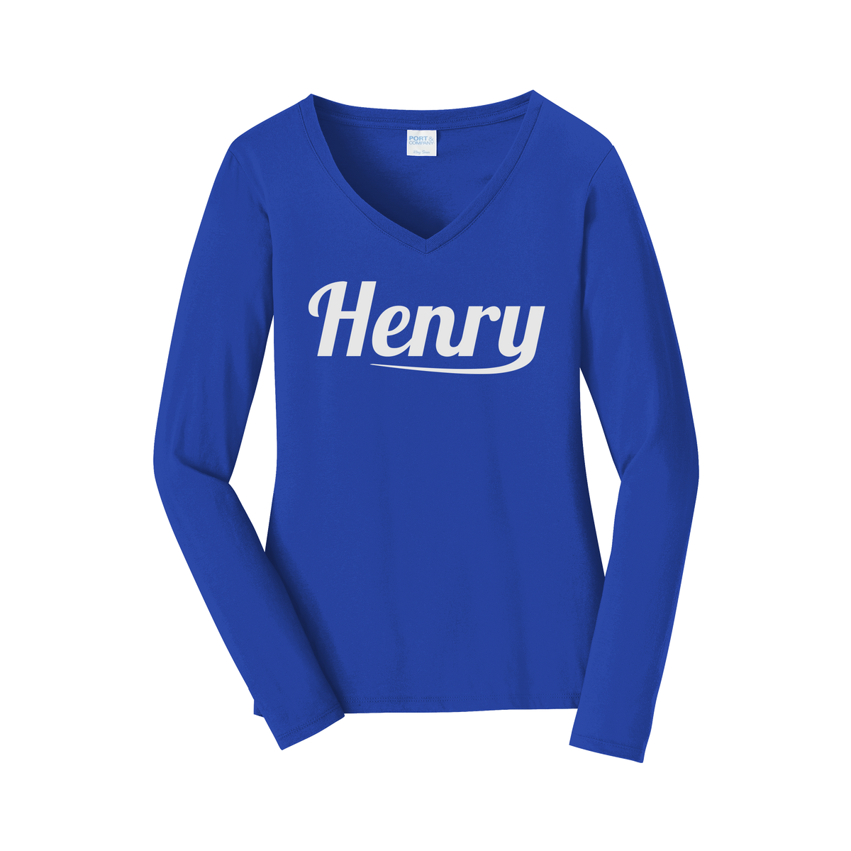 henrymeds-womens-long-sleeve-v-neck-dtf-front-LPC450VLS-trueroyal-flat-front