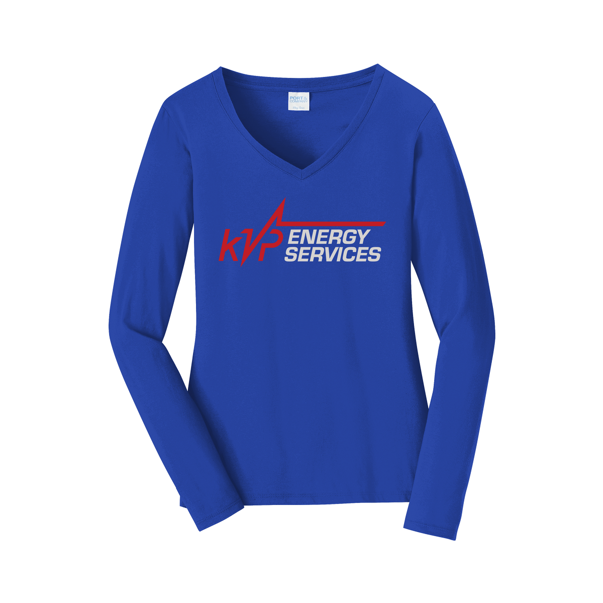 kvpenergy-womens-long-sleeve-v-neck-dtf-front-LPC450VLS-trueroyal-flat-front