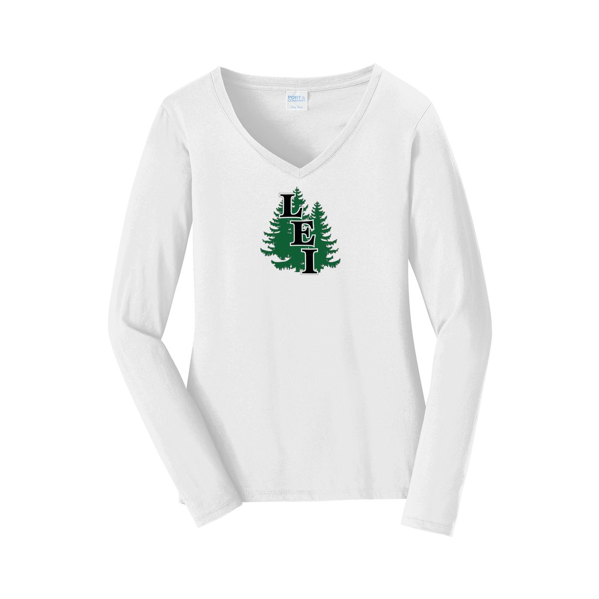 leisite-womens-long-sleeve-v-neck-dtf-front-LPC450VLS-white-flat-front