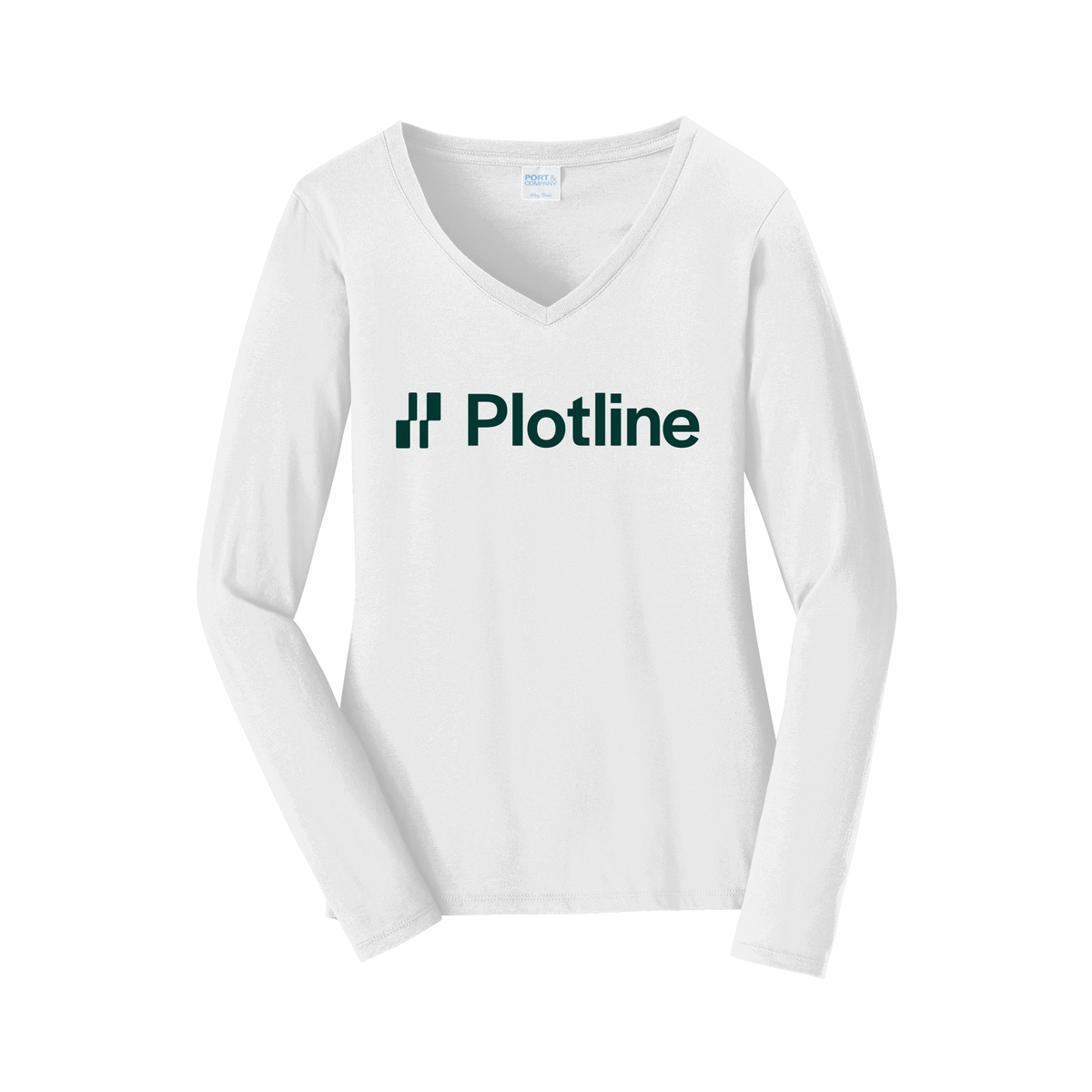 plotline-womens-long-sleeve-v-neck-dtf-front-LPC450VLS-white-flat-front