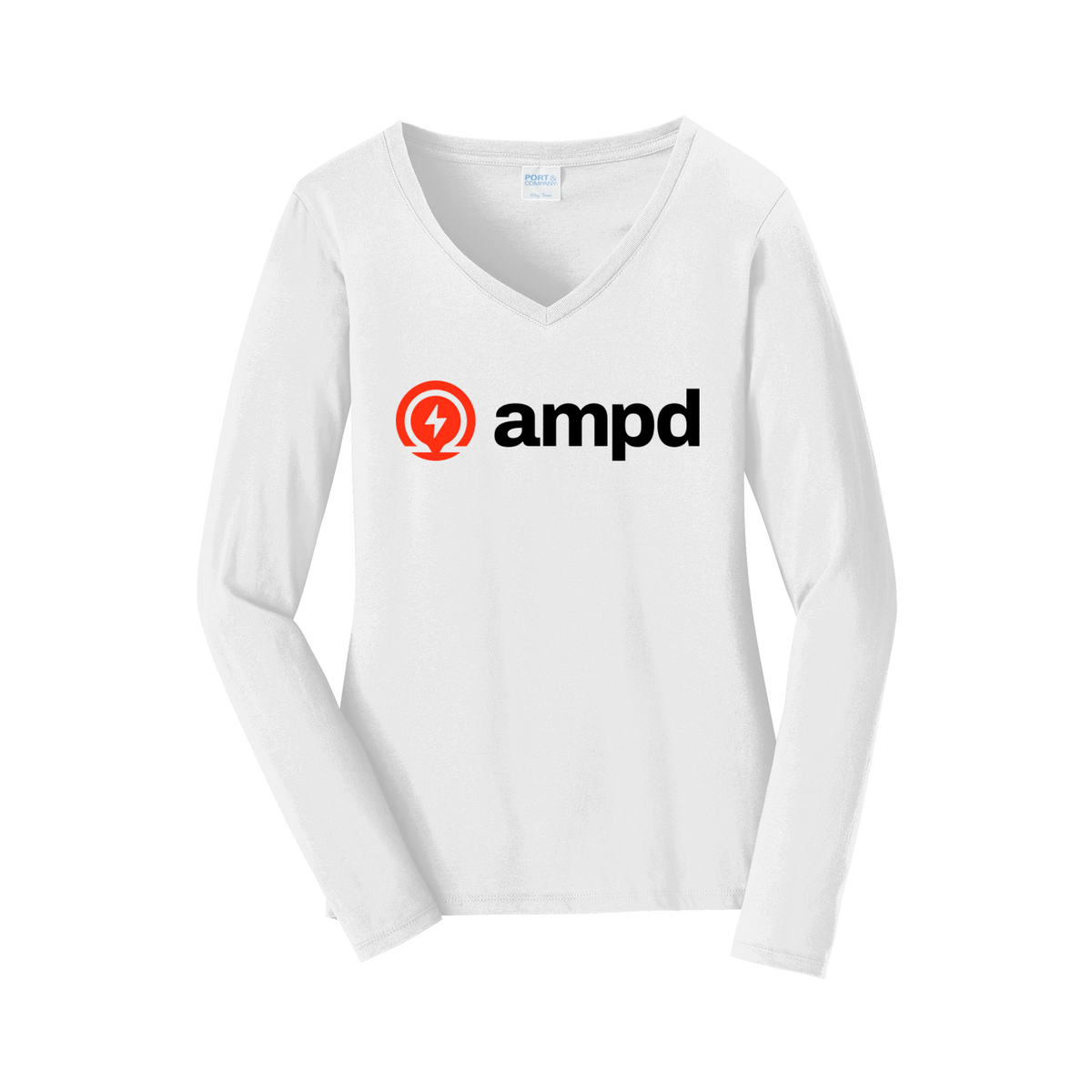 ampd-womens-long-sleeve-v-neck-dtf-front-LPC450VLS-white-flat-front