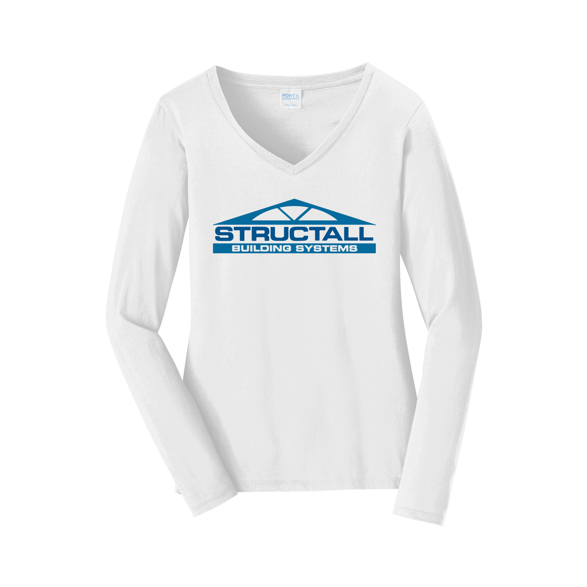 structall-womens-long-sleeve-v-neck-dtf-front-LPC450VLS-white-flat-front