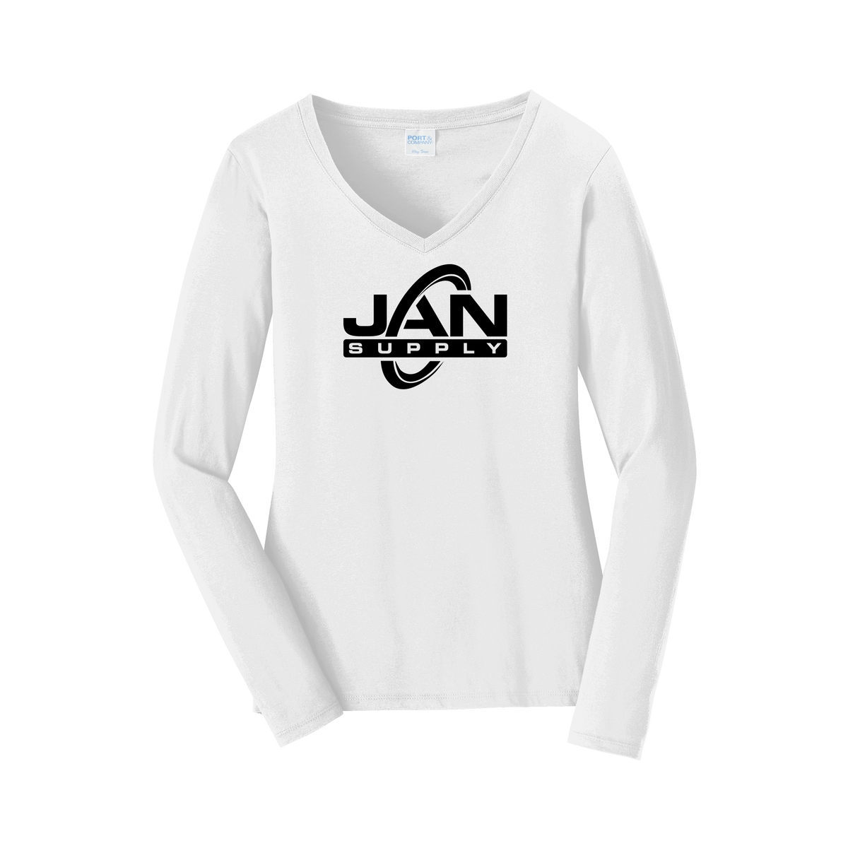 jan-pro-womens-long-sleeve-v-neck-dtf-front-LPC450VLS-white-flat-front