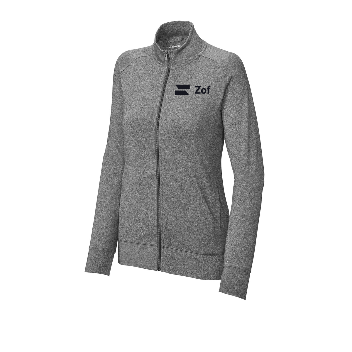zof-sport-tek-womens-cadet-jacket-embroidery-leftchest-LST857-charcoalgreyheather-flat-front