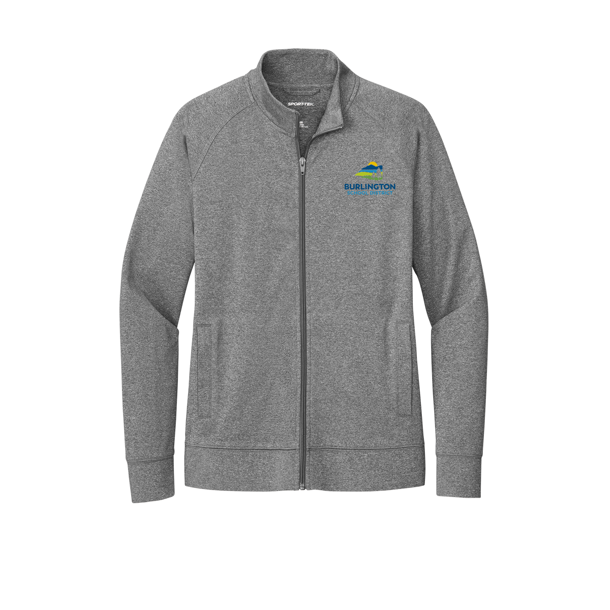 bsdvt-sport-tek-womens-cadet-jacket-embroidery-leftchest-LST857-charcoalgreyheather-flat-front