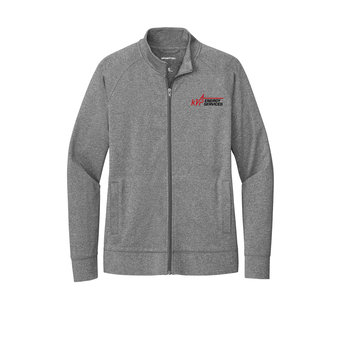 kvpenergy-sport-tek-womens-cadet-jacket-embroidery-leftchest-LST857-charcoalgreyheather-flat-front