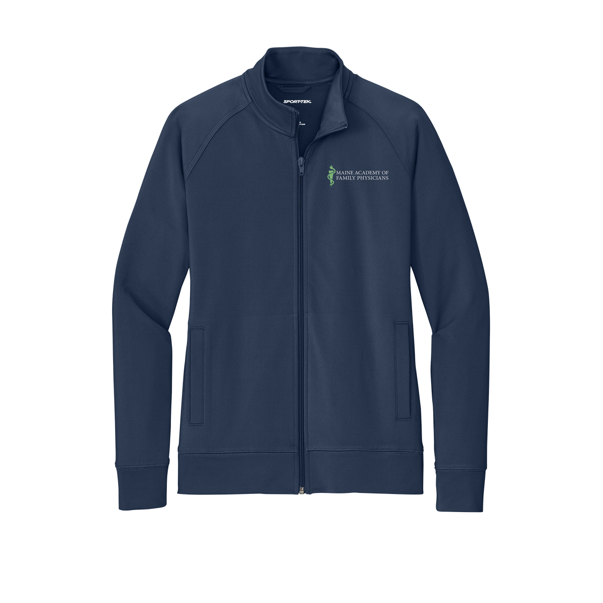 maineafp-sport-tek-womens-cadet-jacket-embroidery-leftchest-LST857-truenavy-flat-front