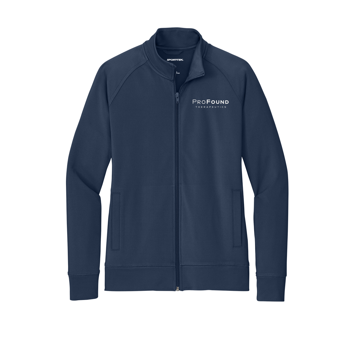 profoundtx-sport-tek-womens-cadet-jacket-embroidery-leftchest-LST857-truenavy-flat-front