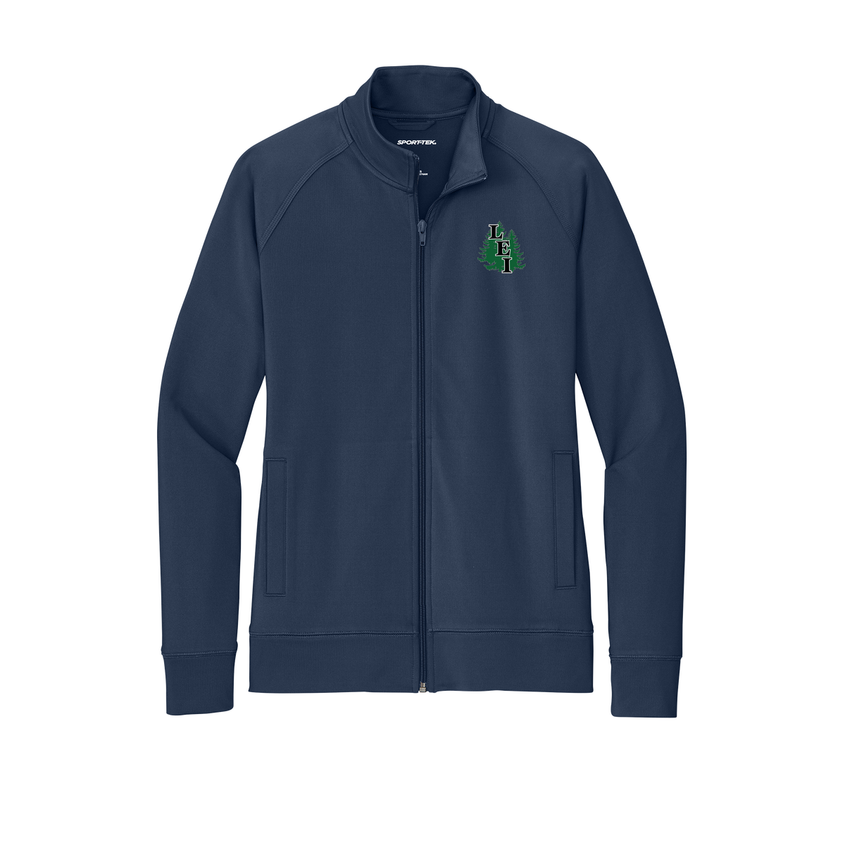 leisite-sport-tek-womens-cadet-jacket-embroidery-leftchest-LST857-truenavy-flat-front