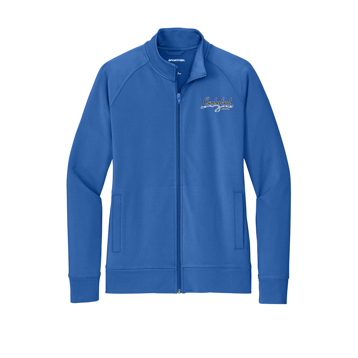 cumberland-sport-tek-womens-cadet-jacket-embroidery-leftchest-LST857-trueroyal-flat-front