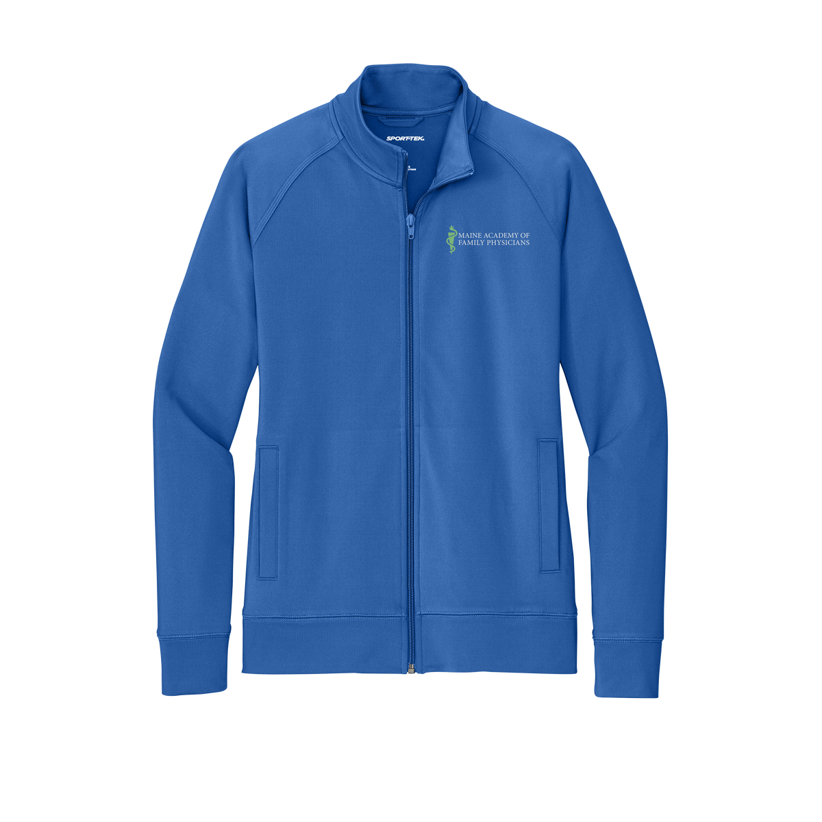 maineafp-sport-tek-womens-cadet-jacket-embroidery-leftchest-LST857-trueroyal-flat-front