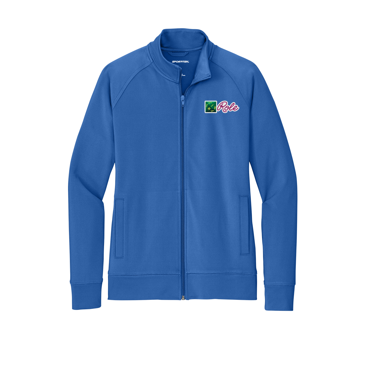 cinemarole-sport-tek-womens-cadet-jacket-embroidery-leftchest-LST857-trueroyal-flat-front