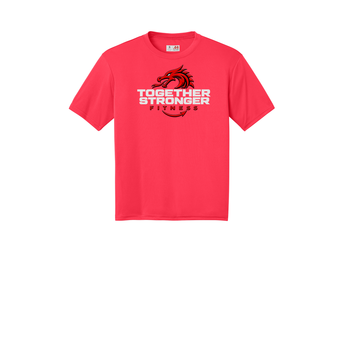 togetherstrongerfitness-a4-cooling-performance-tee-dtf-front-N3142-coral-flat-front