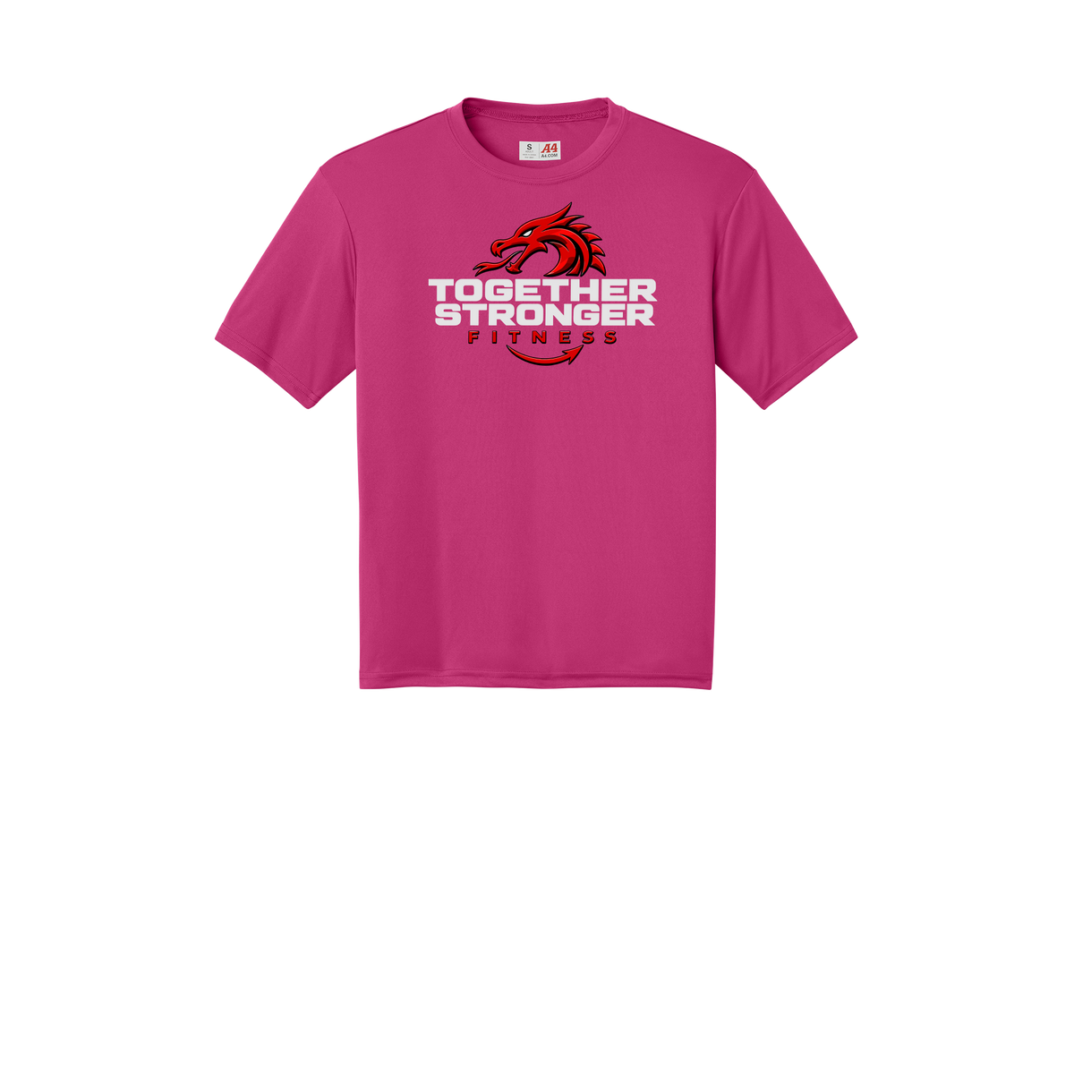 togetherstrongerfitness-a4-cooling-performance-tee-dtf-front-N3142-fuchsia-flat-front