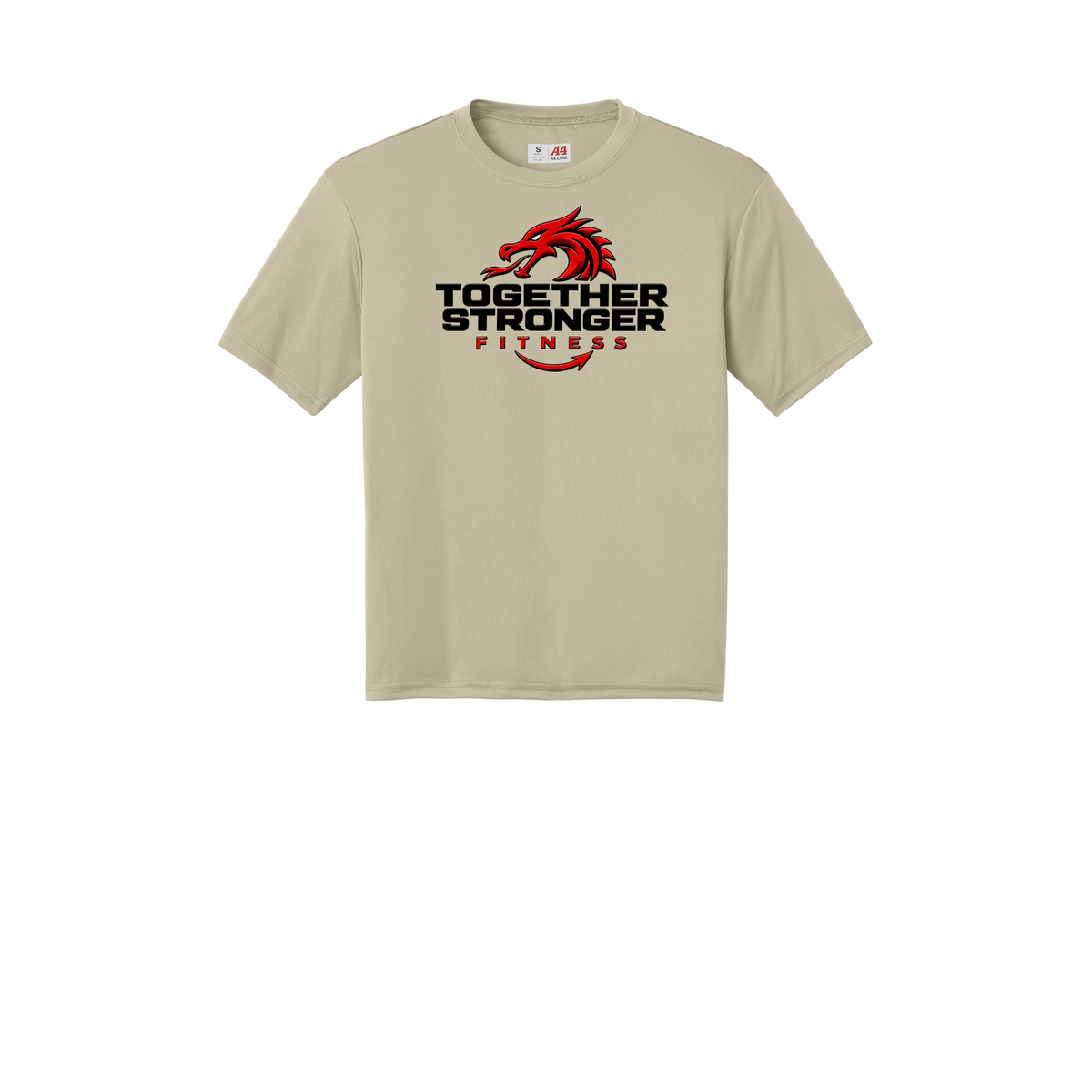 togetherstrongerfitness-a4-cooling-performance-tee-dtf-front-N3142-sand-flat-front