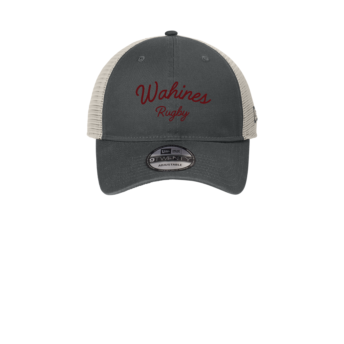wahines-new-era-9twnety-unstructured-mesh-snapback-cap-embroidery-capfront-NE215-graphitestone-flat-front