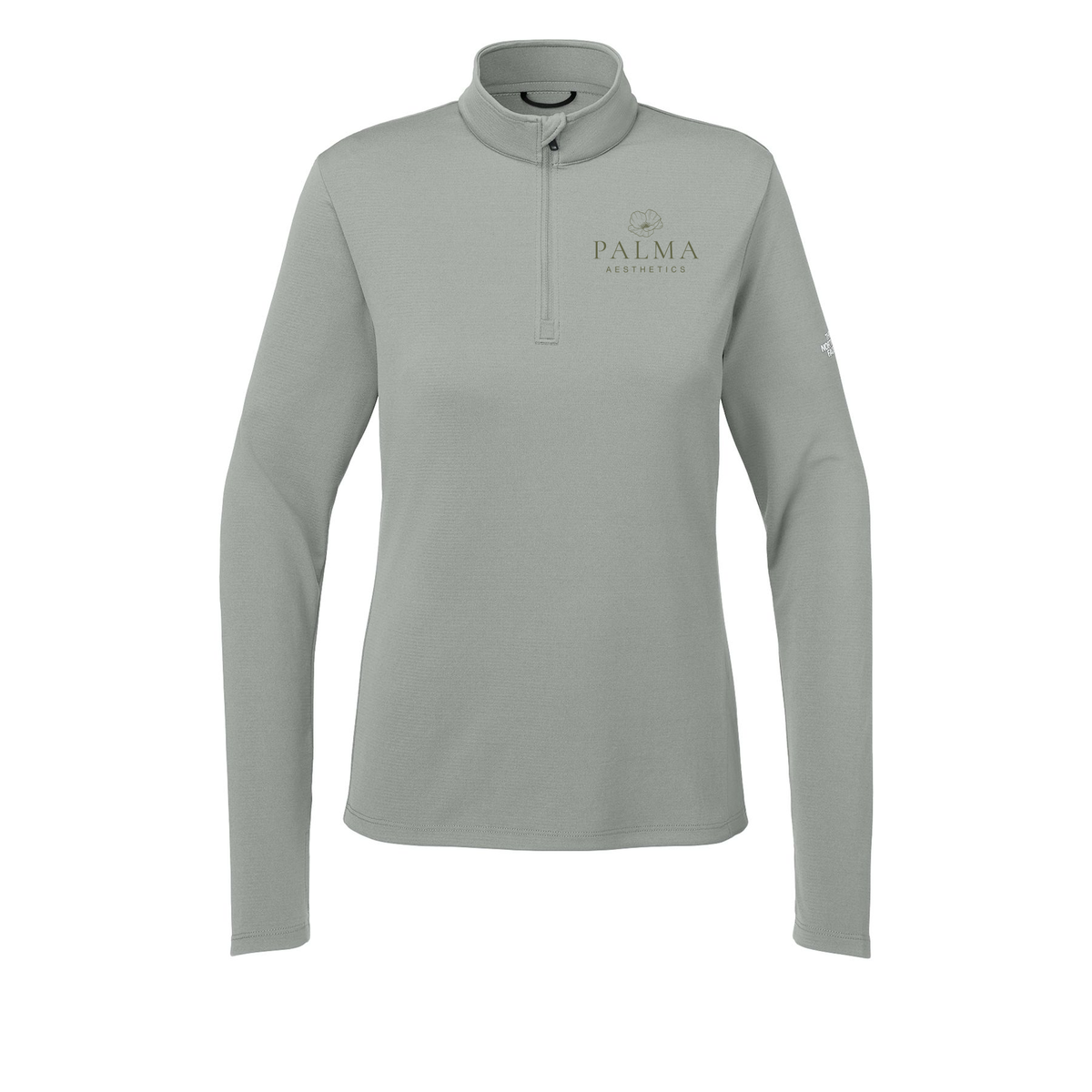 palmaaesthetics-the-north-face-womens-ambition-14-zip-embroidery-leftchest-NF0A8ENQ-meldgreyheather-flat-front
