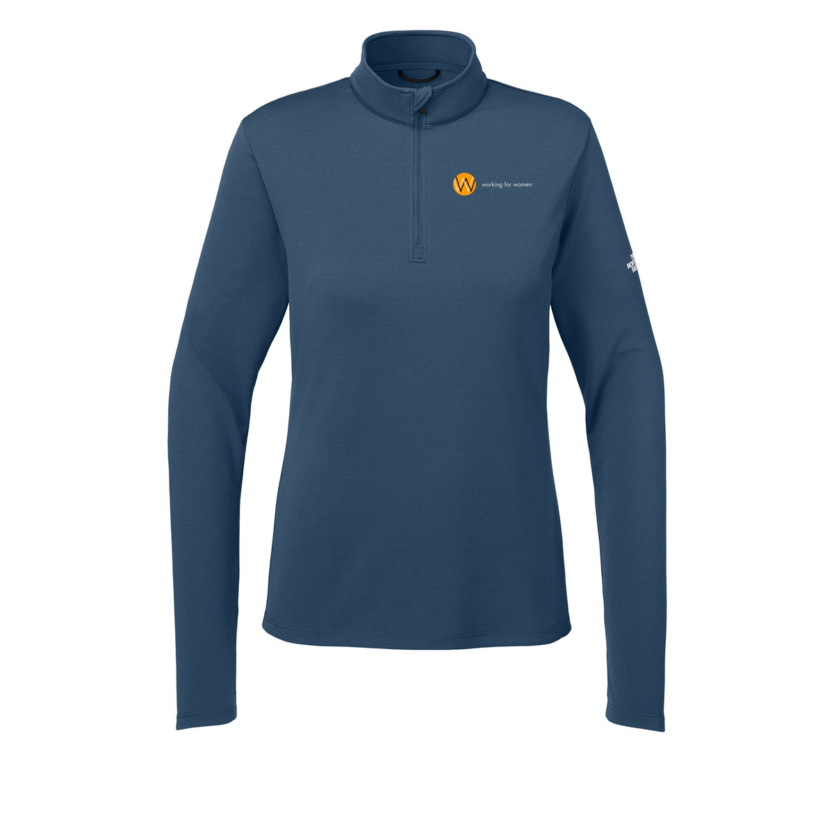 workingforwomen-the-north-face-womens-ambition-14-zip-embroidery-leftchest-NF0A8ENQ-shadyblue-flat-front