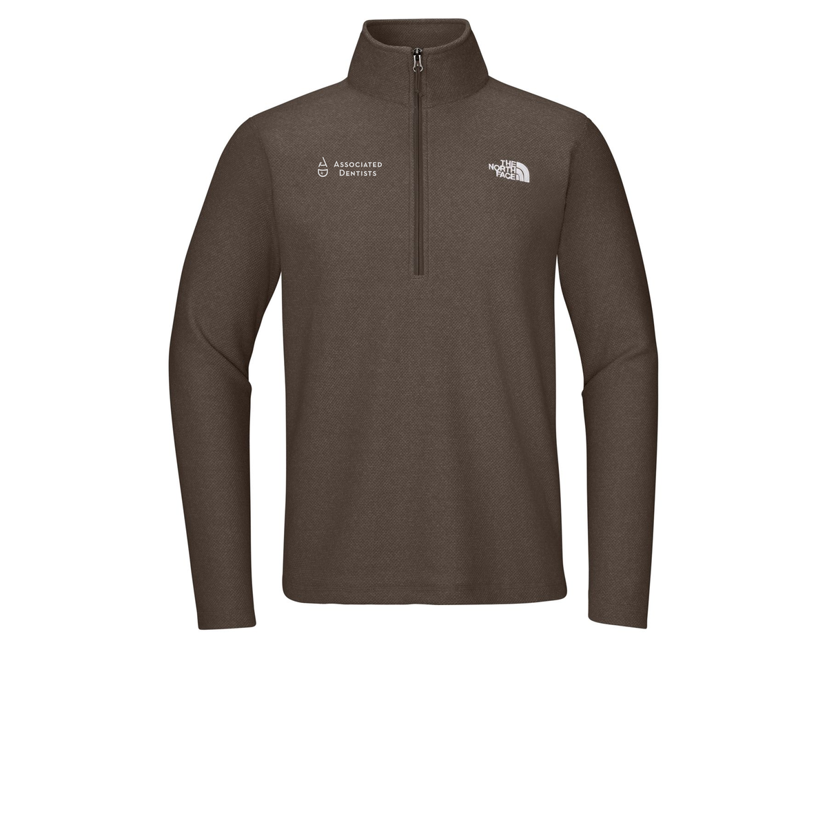 associated-dentists-the-north-face-textured-pine-grove-12-zip-embroidery-rightchest-NF0A8JF6-smokeybrownheather-flat-front
