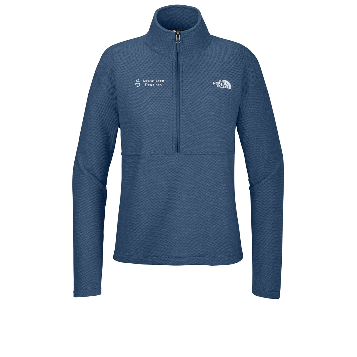 associated-dentists-the-north-face-womens-textured-pine-grove-12-zip-embroidery-rightchest-NF0A8JF7-shadyblueheather-flat-front