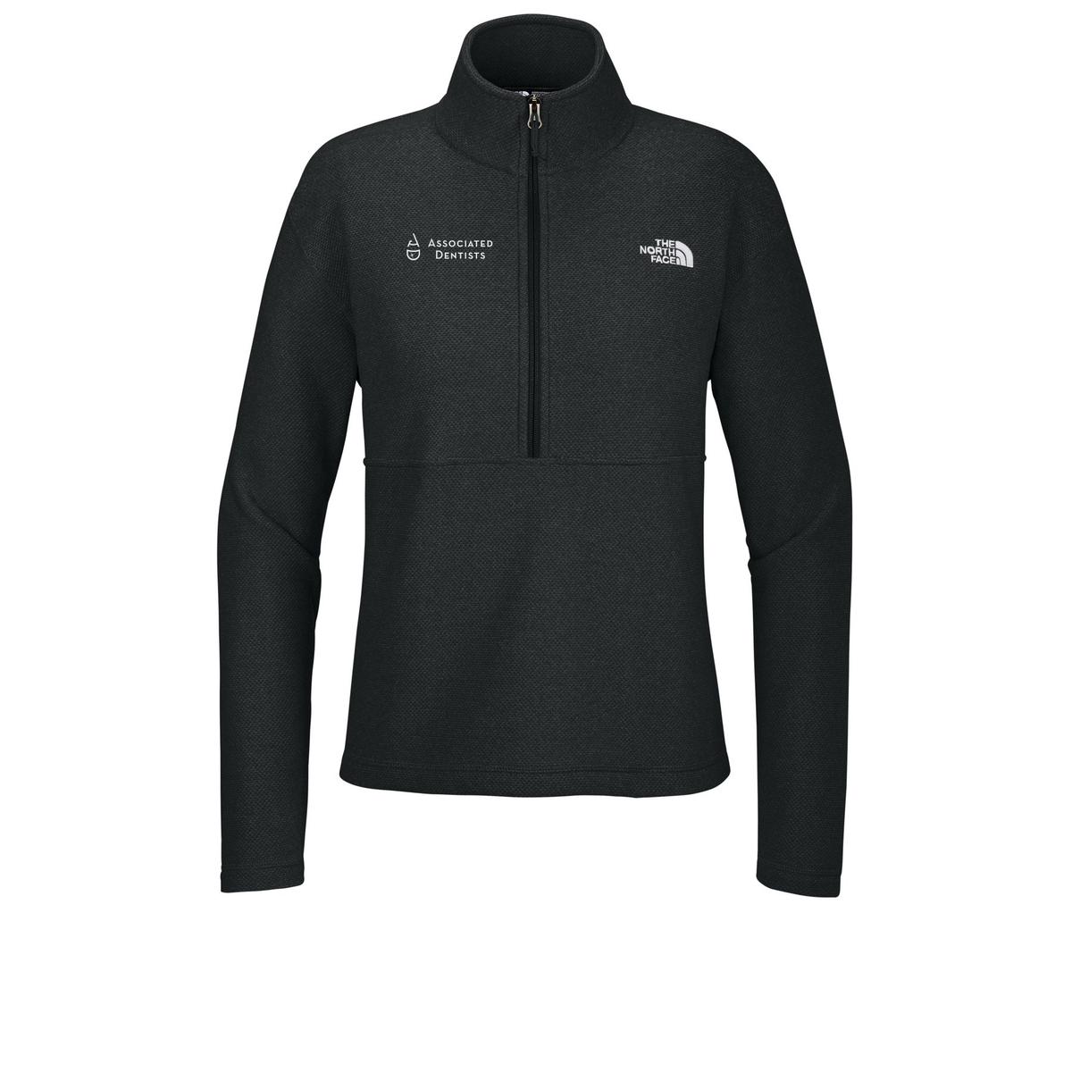 associated-dentists-the-north-face-womens-textured-pine-grove-12-zip-embroidery-rightchest-NF0A8JF7-tnfblackheather-flat-front