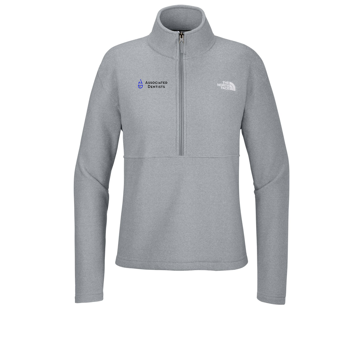 associated-dentists-the-north-face-womens-textured-pine-grove-12-zip-embroidery-rightchest-NF0A8JF7-tnflightgreyheather-flat-front