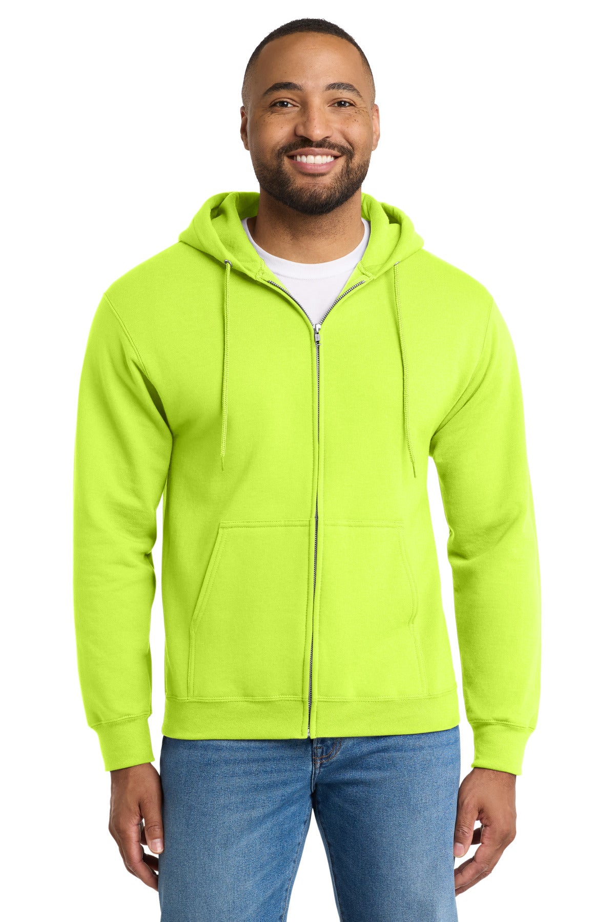 Port & Co® Essential Fleece Full-Zip Hooded Sweatshirt.  PC90ZH