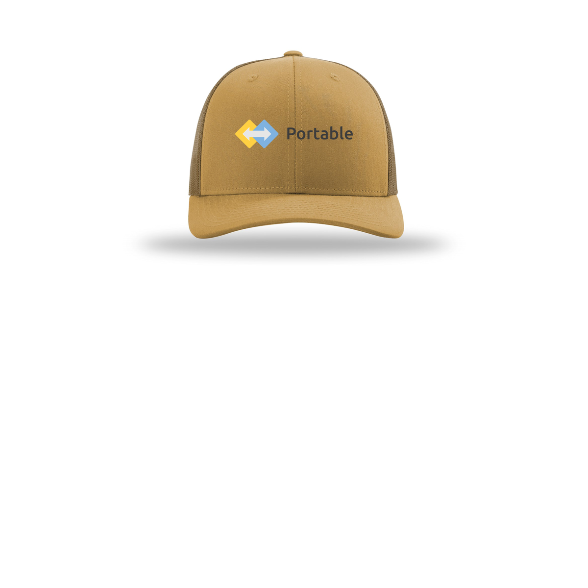 portable-richardson-trucker-cap-embroidery-capfront-R112-ambergold-flat-front