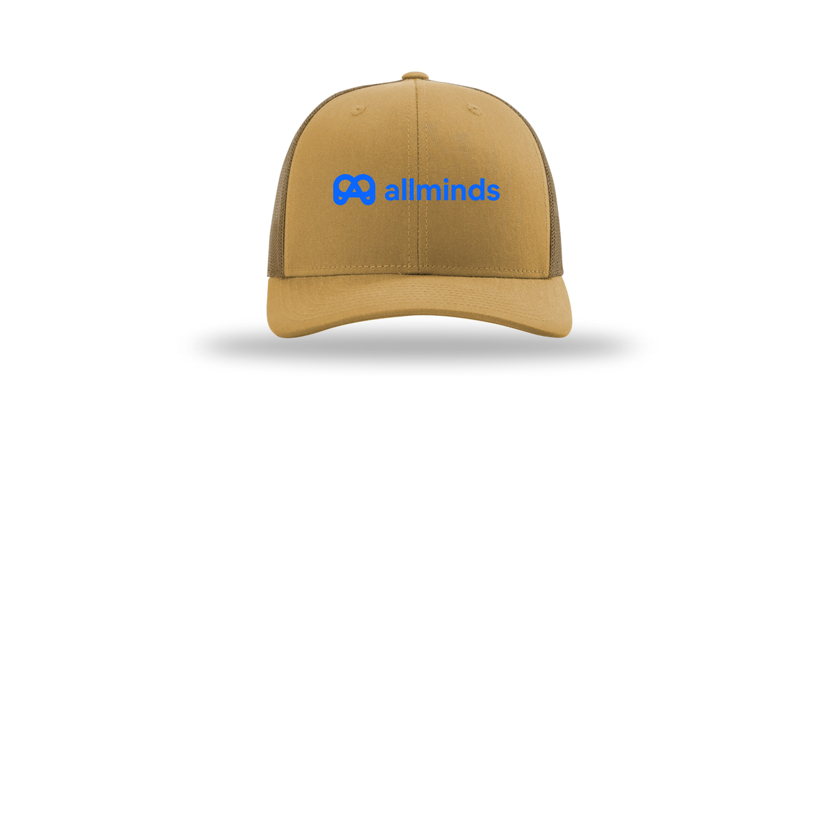 getallminds-richardson-trucker-cap-embroidery-capfront-R112-ambergold-flat-front