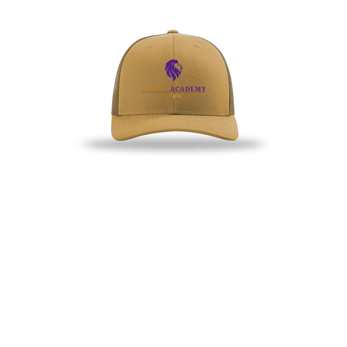 cahazleton-richardson-trucker-cap-embroidery-capfront-R112-ambergold-flat-front
