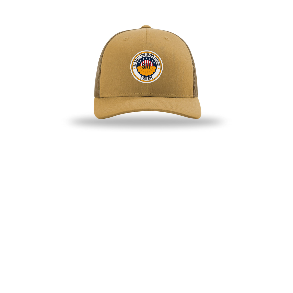 srf-jrmc-richardson-trucker-cap-embroidery-capfront-R112-ambergold-flat-front