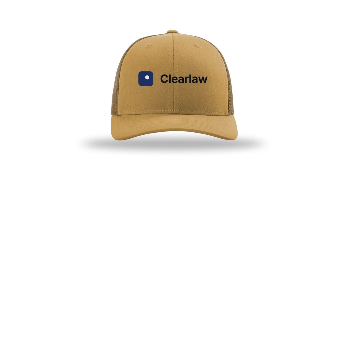 clearlaw-richardson-trucker-cap-embroidery-capfront-R112-ambergold-flat-front