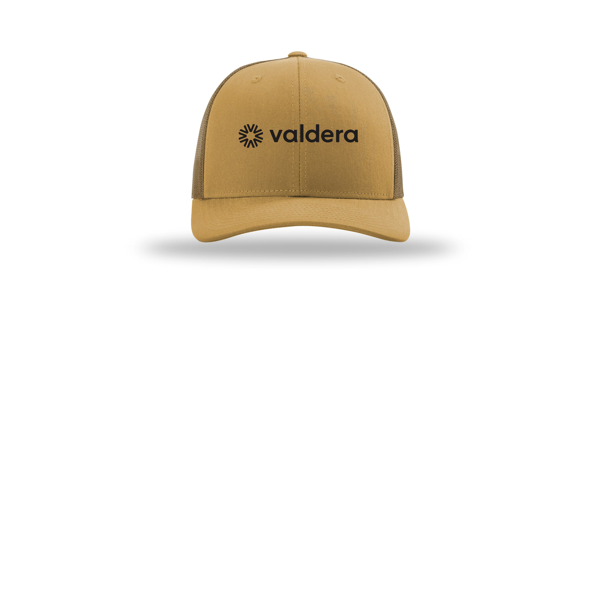 valdera-richardson-trucker-cap-embroidery-capfront-R112-ambergold-flat-front