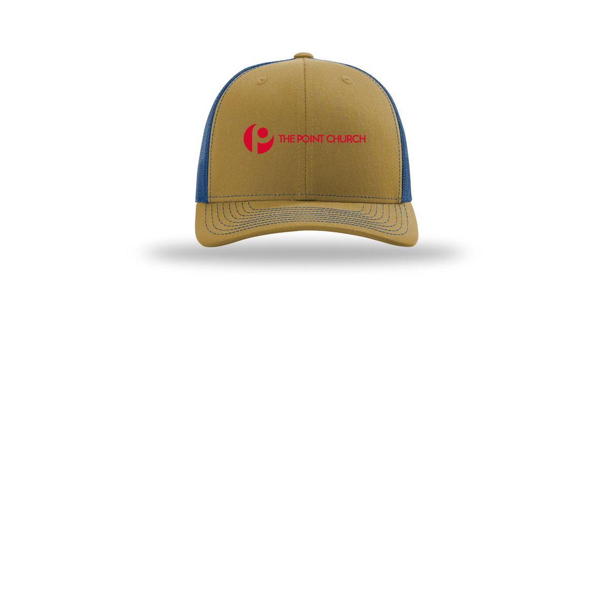 thepointva-richardson-trucker-cap-embroidery-capfront-R112-biscuittrueblue-flat-front
