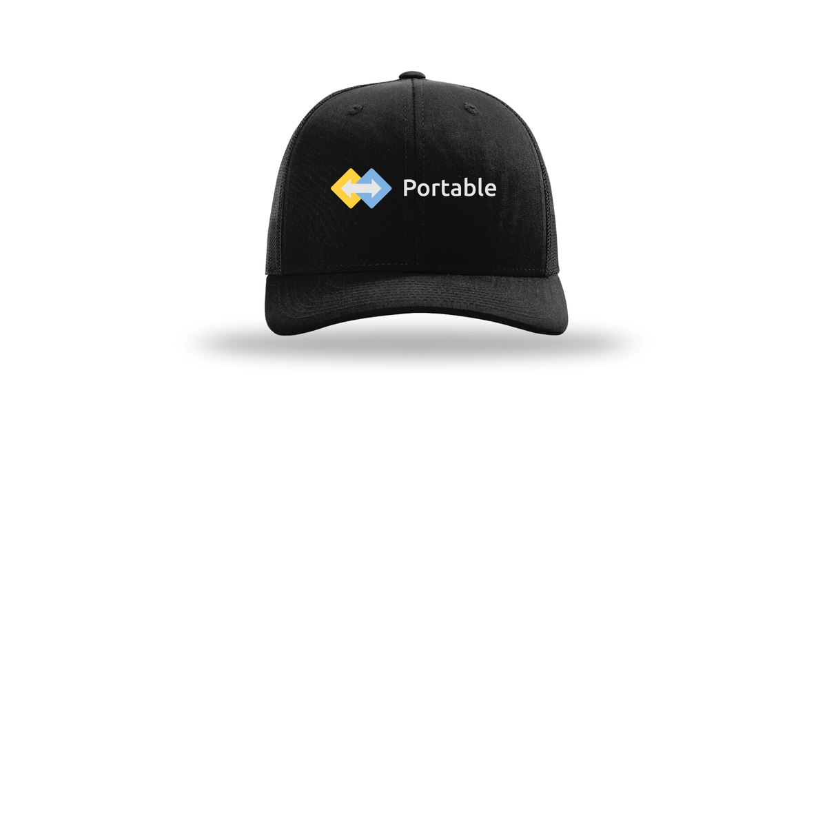 portable-richardson-trucker-cap-embroidery-capfront-R112-black-flat-front