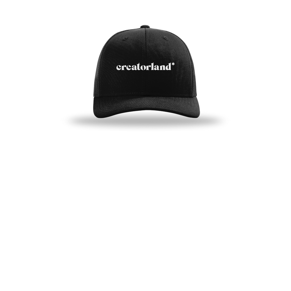 creatorland-richardson-trucker-cap-embroidery-capfront-R112-black-flat-front