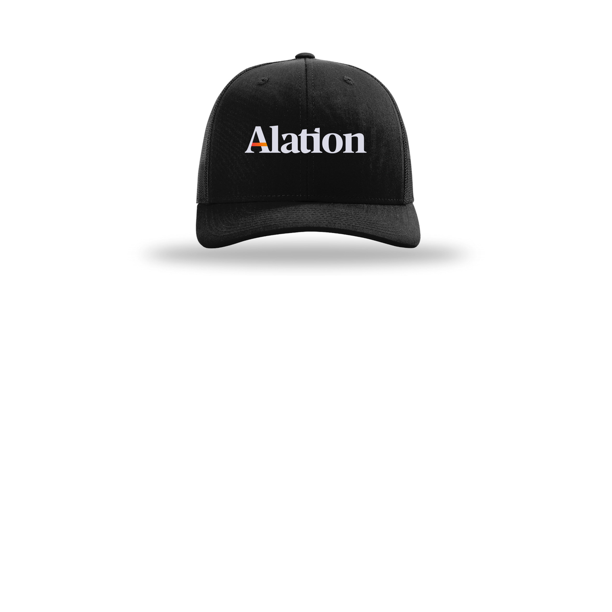 alation-richardson-trucker-cap-embroidery-capfront-R112-black-flat-front