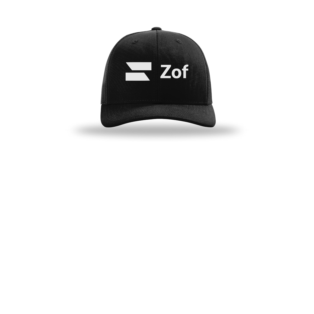 zof-richardson-trucker-cap-embroidery-capfront-R112-black-flat-front