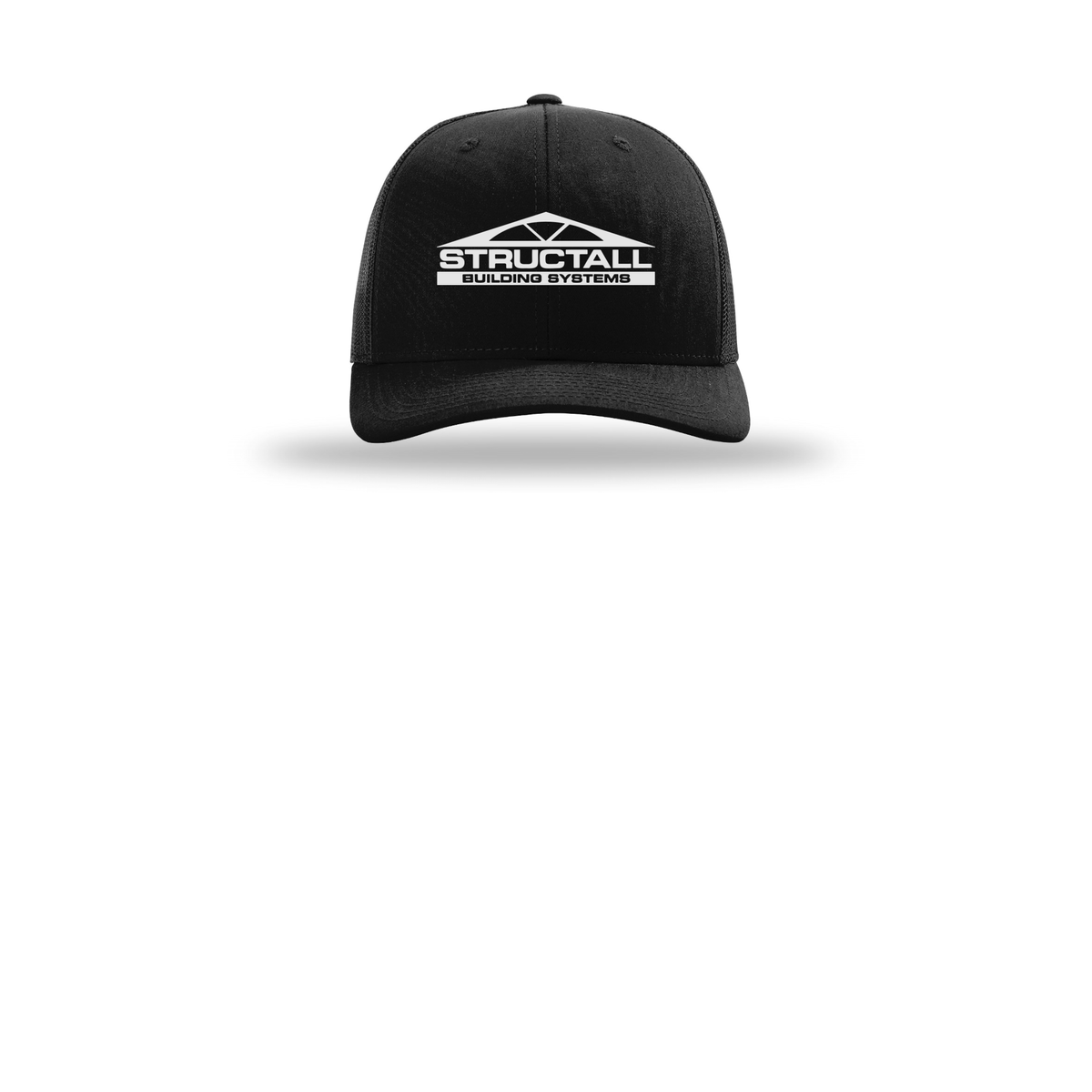 structall-richardson-trucker-cap-embroidery-capfront-R112-black-flat-front