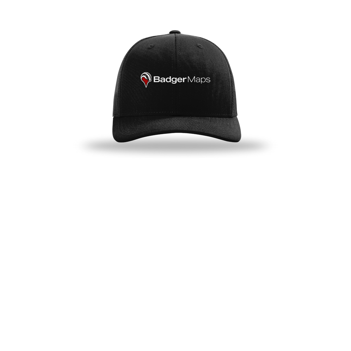 badgermapping-richardson-trucker-cap-embroidery-capfront-R112-black-flat-front